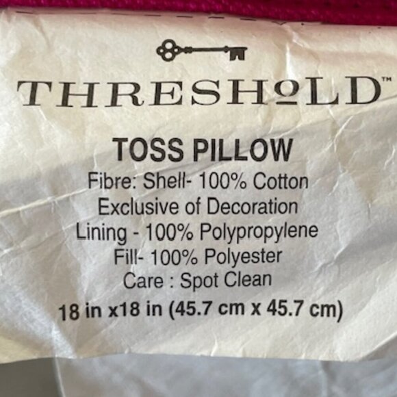 THRESHOLD Pink Embroidered Anchor White Blue Stripe Toss Pillow - Picture 12 of 15